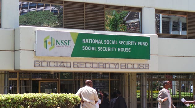 Illustration depicting legal and financial concepts related to the Supreme Court ruling on NSSF deductions in Kenya