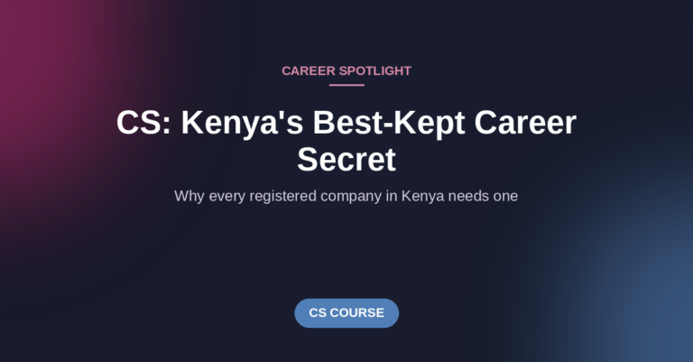 CS course Kenya — company secretary career spotlight, Traction School of Governance and Business